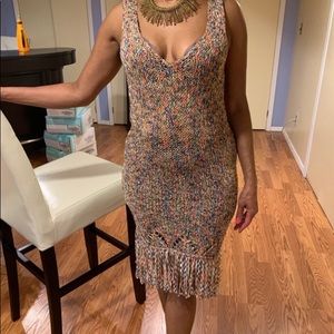 BCBGMaxAzria bodycon crochet knit dress